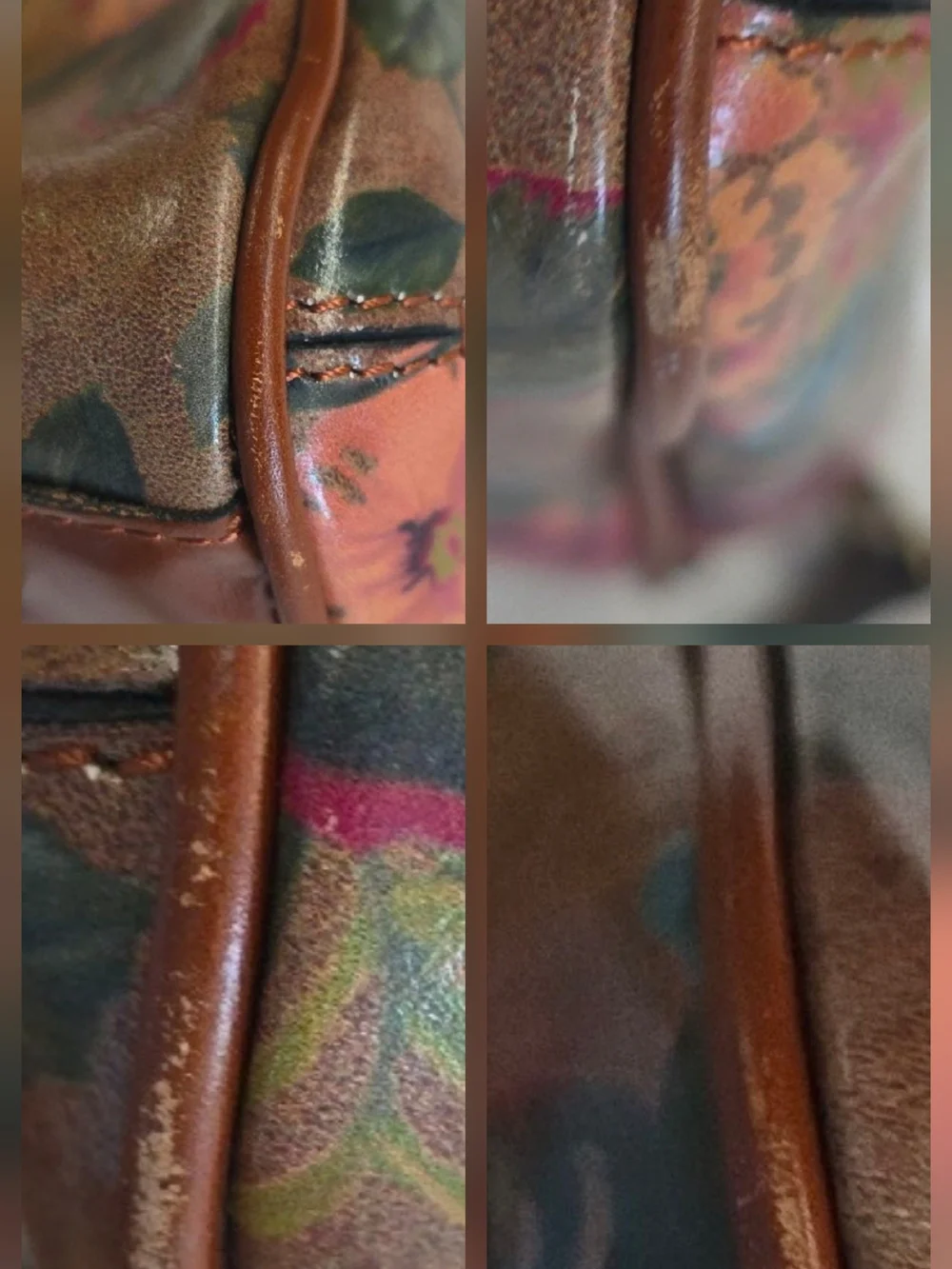 Patricia Nash Vintage Victorian Garden Leather Satchel Crossbody Bag